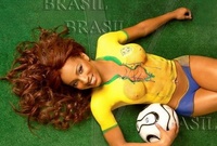 Painted World Cup Football Soccer Girl 11