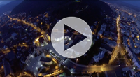 Piatra Neamt, Romania - Aerial View - Night