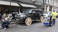 Hummer with wooden chariot wheels 5