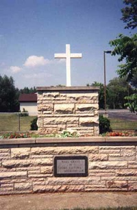 The mass grave at the Peshtigo Fire Cemetery is a memorial to 350 unidentified victims