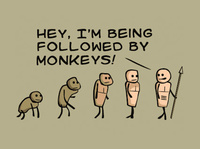 followed by monkeys